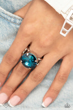 Load image into Gallery viewer, Pronged Powerhouse Blue Rhinestone Ring Paparazzi Accessories