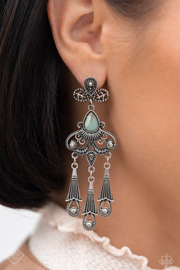 Revered Rustic Blue Stone Post Earrings Paparazzi Accessories