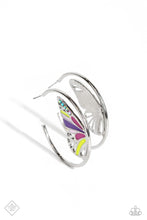 Load image into Gallery viewer, The FLIGHT of the Century Multi Butterfly Hoop Earrings Paparazzi Accessories