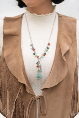 Notably Natural Blue Stone Necklace Paparazzi Accessories