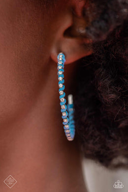 Put A STRING On It Blue Hoop Earrings Paparazzi Accessories