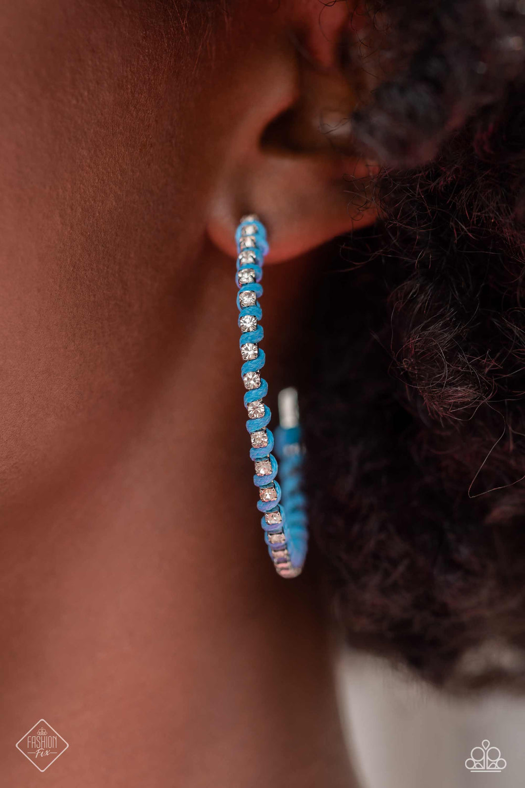 Put A STRING On It Blue Hoop Earrings Paparazzi Accessories