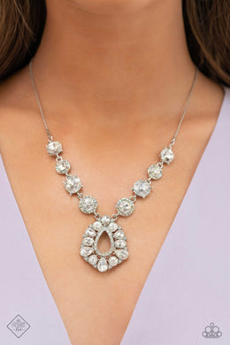 Rarest in the Land White Rhinestone Necklace Paparazzi Accessories