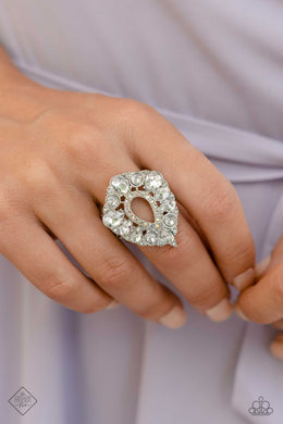 First Class Fairytale White Rhinestone Ring Paparazzi Accessories