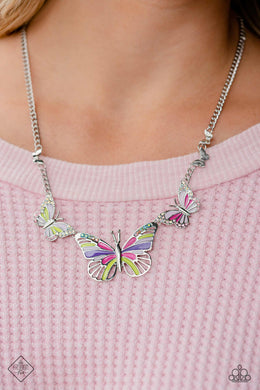 The FLIGHT Direction Multi Butterfly Necklace Paparazzi Accessories
