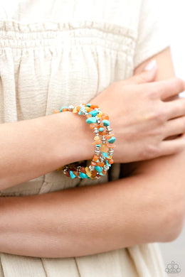 Stacking Stones Orange Stone Cuff Bracelet Paparazzi Accessories