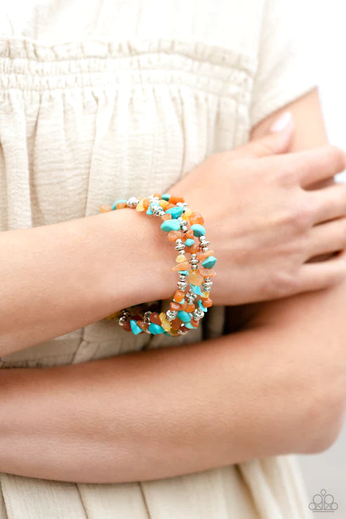 Stacking Stones Orange Stone Cuff Bracelet Paparazzi Accessories