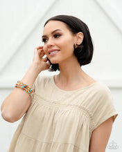 Load image into Gallery viewer, Stacking Stones Orange Stone Cuff Bracelet Paparazzi Accessories