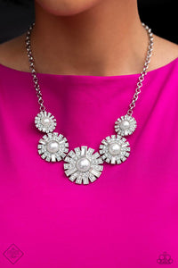 pearls,rhinestones,short necklace,white,Gatsby Gallery White Pearl Rhinestone Necklace