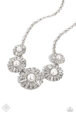 Gatsby-Gallery White Pearl Rhinestone Necklace Paparazzi Accessories
