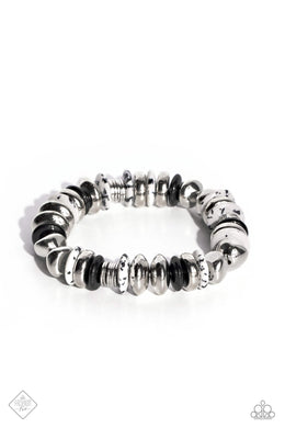 Harmoniously High-End Black Stone Stretchy Bracele Paparazzi Accessories