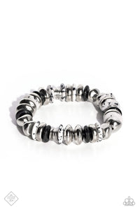 black,fashion fix,stones,stretchy,Harmoniously High-End Black Stone Stretchy Bracelet