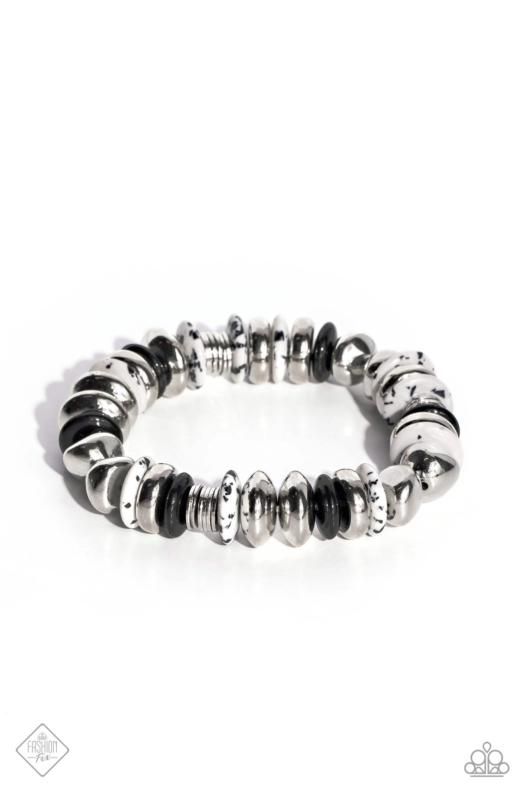 Harmoniously High-End Black Stone Stretchy Bracele Paparazzi Accessories