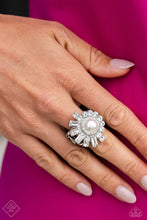 Load image into Gallery viewer, Gatsby Getaway White Rhinestone Pearl Ring Paparazzi Accessories