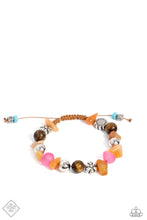 Load image into Gallery viewer, Garden Party Pattern Orange Pull-Tie Bracelet Paparazzi Accessories