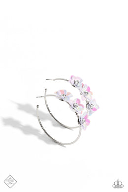 Ethereal Embellishment Multi Floral Iridescent Hoop Earrings Paparazzi Accessories