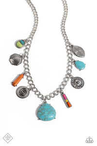 blue,crackle stone,multi,short necklace,Desert Getaway Multi Necklace