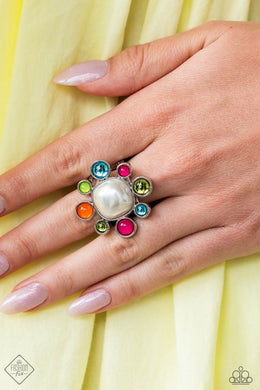 Candescent Collector Multi Pearl Floral Ring Paparazzi Accessories