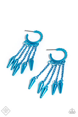 Piquant Pink Blue Rhinestone Hoop Earrings Paparazzi Accessories