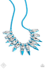 Load image into Gallery viewer, Punk Passion Blue Rhinestone Necklace Paparazzi Accessories