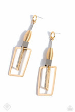 Load image into Gallery viewer, Clear The SQUARE Gold Rhinestone Earrings Paparazzi Accessories