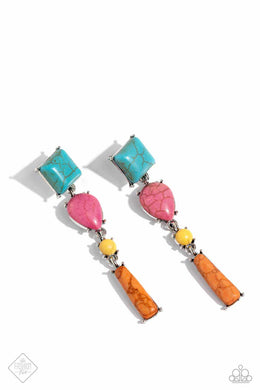 Saharan Sabbatical Blue Post Earrings Paparazzi Accessories