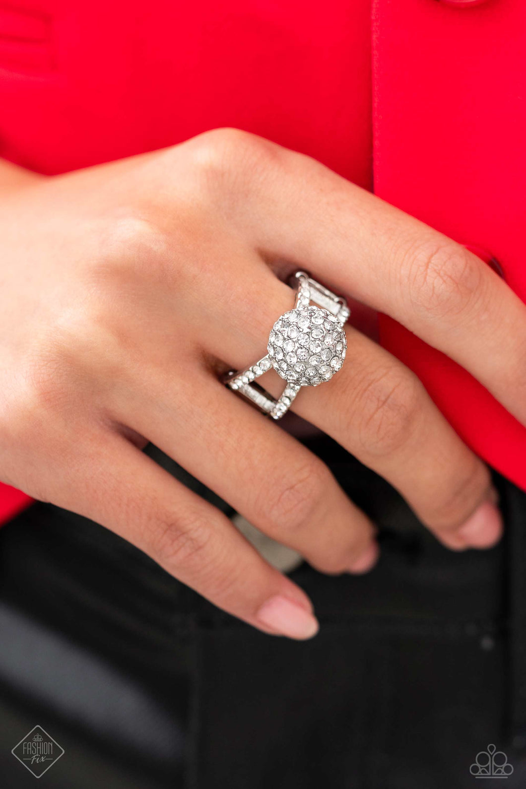 Polished Pageant White Rhinestone Ring Paparazzi Accessories