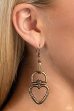 Load image into Gallery viewer, Padlock Your Heart - Brass Paparazzi Accessories