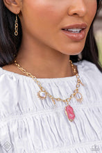 Load image into Gallery viewer, Geode Glam Pink Stone Necklace