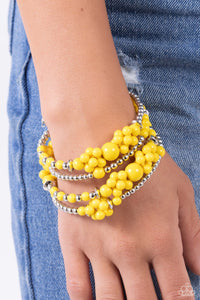 coil,yellow,Compelling Clouds - Yellow Coil Bracelet