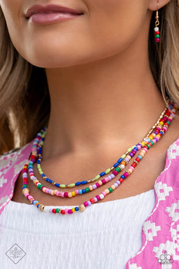 Multicolored Mashup Gold Necklace Paparazzi Accessories
