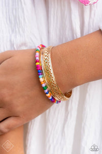 bangles,gold,Multicolored Medley Gold Bangle Bracelets