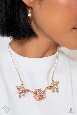 Soft-Hearted Series Rose Gold Rhinestone Necklace Paparazzi Accessories