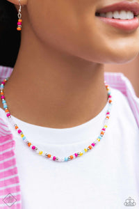 fashion fix,fishhook,multi,pull-tie,rhinestones,seed bead,short necklace,Sunset Sightings Complete Trend Blend 0124