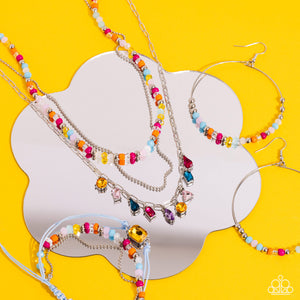 fashion fix,fishhook,multi,pull-tie,rhinestones,seed bead,short necklace,Sunset Sightings Complete Trend Blend 0124