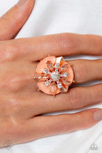 Load image into Gallery viewer, Soft-Hearted Salvage Rose Gold Rhinestone Ring Paparazzi Accessories