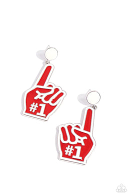 My Number One Red Post Earrings Paparazzi Accessories