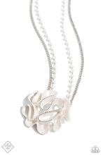 Load image into Gallery viewer, Pleated Power White Pearl Necklace Paparazzi Accessories
