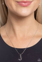Load image into Gallery viewer, Letter of the Law - White - J Paparazzi Accessories