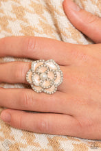 Load image into Gallery viewer, Debonair Delight White Floral Pearl Ring