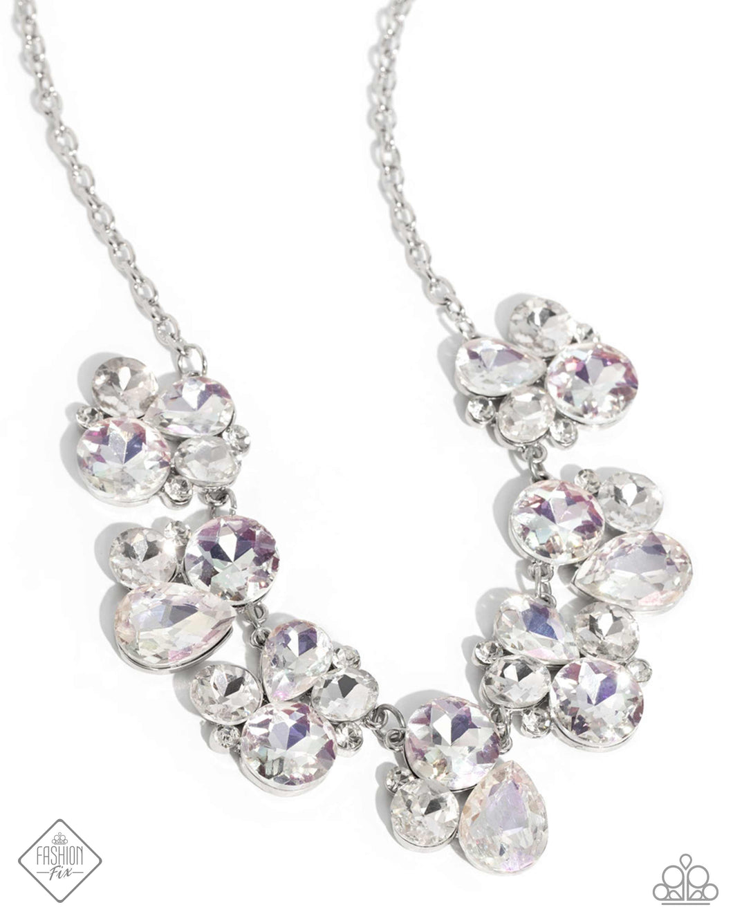 Fairytale Frost White Iridescent Rhinestone Necklace Vivacious Bombshell Bling, LLC, Jenny Davison