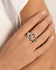 Dainty Back,fashion fix,hearts,multi,orange,rhinestones,Play a HEART - Orange Heart Rhinestone Ring