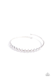 coil,rhinestones,white,Dandy Dancer - White Rhinestone Coil Bracelet