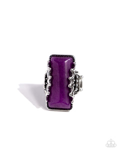 purple,wide back,Scalloped Stone - Purple Ring