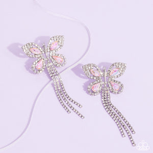 butterfly,pink,post,rhinestones,Next Soar Pink Rhinestone Butterfly Earrings
