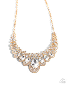 gold,rhinestones,short necklace,Infinite Idol - Gold