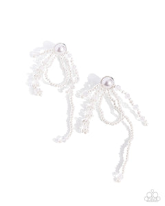 floral,pearls,post,white,Promising Pearls - White Pearl Earrings