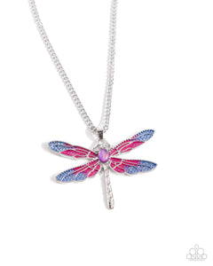 long necklace,purple,Dragonfly To The Sky Purple Necklace