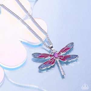 long necklace,purple,Dragonfly To The Sky Purple Necklace