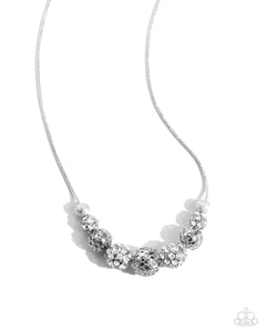 rhinestones,short necklace,white,Gilded Gift - White Necklace